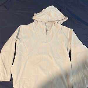 H&M Cream Zip Up Sweater with Hood